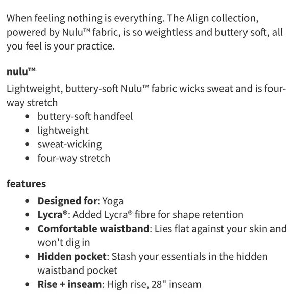 NWOT Lululemon Align High-Rise 28” Inflorescence Multi Floral Leggings size 10 - Picture 9 of 10